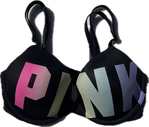 Corpiño Pink Victoria's Secret Color Negro Con Aro