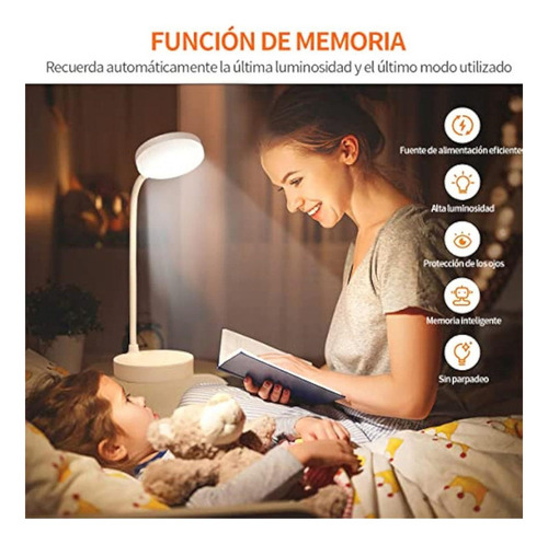 Zzc Lâmpada De Mesa Led Recarregável Para Cuidados Com Os