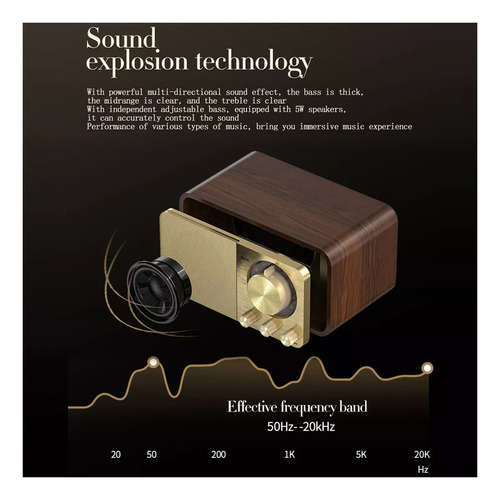 Jy-66 Bt5.0 Altavoz Inalámbrico De Madera Marrón