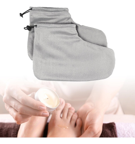 1 Par De Guantes De Cera De Parafina Para Manos Y Pies Gris
