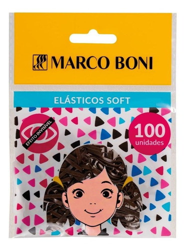Elástico De Cabelo Soft Marrom Com 100 Unidades - Marco Boni