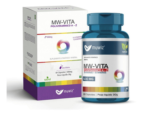 Mw-vita Polivitaminico Lab. Muwiz 500mg 60 Cápsulas