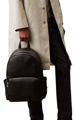 Mochila Calvin Klein Urbana Unisex Negro Escolar - Original Negro Liso