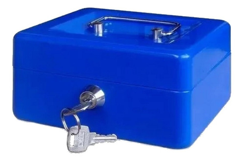 Cofre Porta Valores Para Dinero Chico Metal Azul A315 Azul