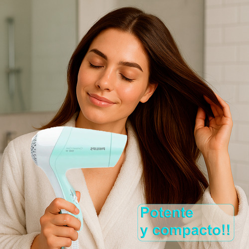 Secador De Pelo Philips Cabello Viaje 1000w Profesional Celeste