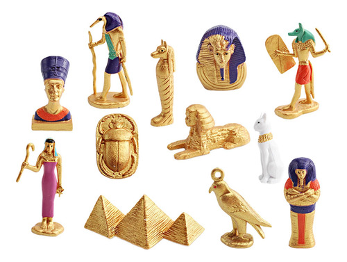 4 X 12 Peças De Estatuetas Do Antigo Egito, Pirâmide,
