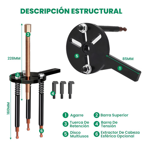 33 En 1 Universal Extractores De Polea Con 6 Juego De Cabeza