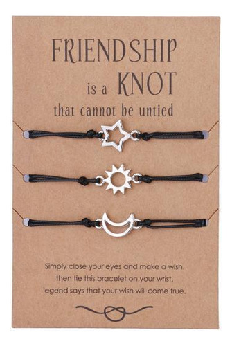 2 Conjunto De Pulseras De Sol, Y Estrella, Pulseras Tejidas