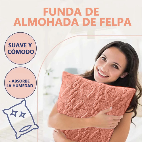 Funda De Almohada De Felpa Suave De Dos Piezas Cómoda 45*45 Naranja