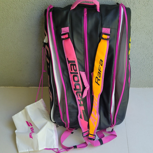 Bolso Raquetero Tenis Babolat Aero Rafa Rh 12 Raquetas Bolsa Negro Rosa Amarillo (Usado)