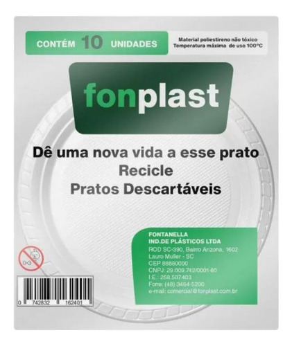 Prato Descartável Raso 15cm Bolo Sobremesa Branco 350un
