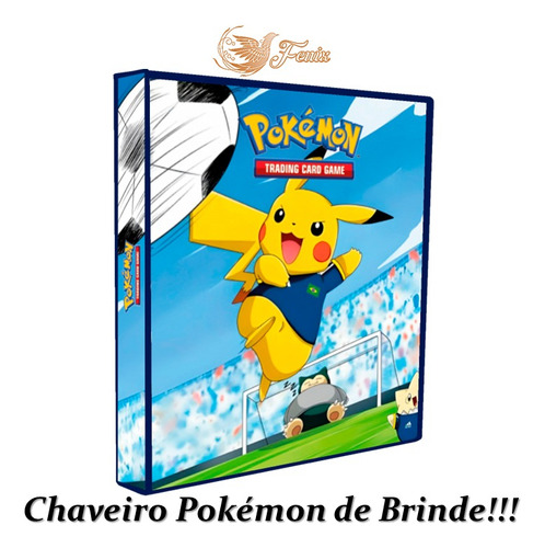 Pasta Álbum Fichário Pokémon + Brinde