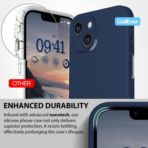 Funda De Silicona Cellever Heavy-duty Para iPhone 14, Color Azul Marino