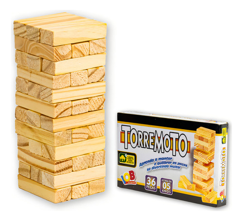 Jogo Joguinho Torremoto Educativo C/36 Blocos Em Madeira Iob
