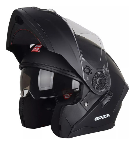 Casco Moto Gp 23 Fl900 Furius Liso Rebatible Doble Visor Fas Color Negro Mate Tamaño Del Casco M