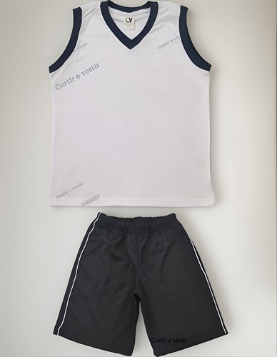 Kit Uniforme Escolar Infantil 3 Bermudas E 3 Regatas 
