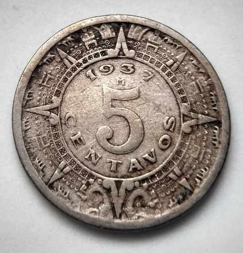 Moneda 5 Centavos Calendario 1937