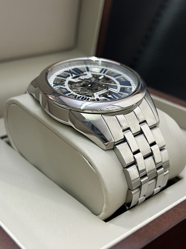 Reloj Bulova Automático Eskeleto 100% Original Caballero Gris Plateado Gris (Usado)