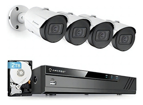 Amcrest 5mp Sistema De Cámara De Seguridad, 4k 8ch Poe Nvr