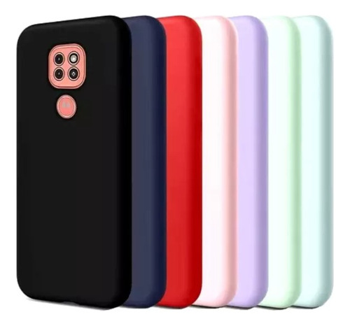 Funda Para Moto G9 Play E7 Plus Silicona Con Felpa Colores