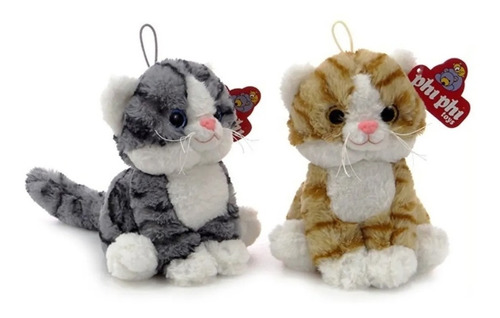 Imagen 2 de 4 de Peluche Gato Sentado Con Ojos Brillosos Phi Phi Toys- 20 Cm