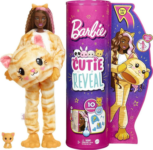 Barbie Cutie Reveal 2022 Lançamento Kittie Gato Negra Gata