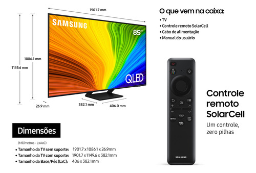 Samsung Smart Big Tv 85 Qled 4k 85q70d 2024