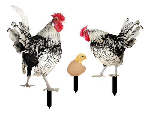 Estacas Decorativas Para Jardín, Adornos De Pollo