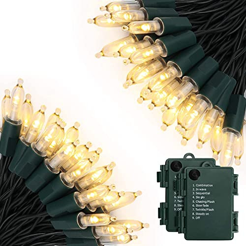 Battery Operated Christmas Lights, 2 Set Of 17ft 50 Led...