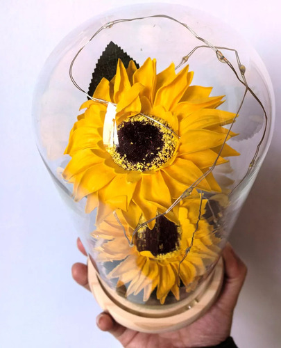 Girasol Eterno Regalo Flor Luces Led