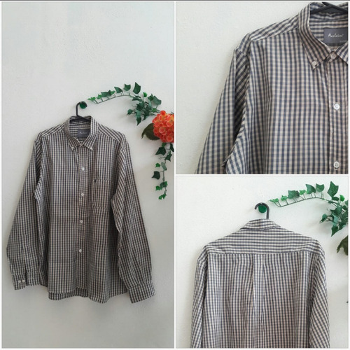 Camisa De Hombre, Beige-  Talle 44(ver Medidas)