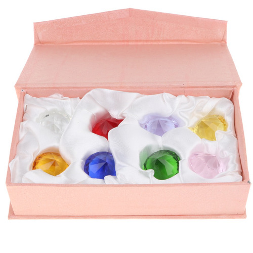 8 Colores Cristal Cristal Diamante Conjunto Pisapapeles