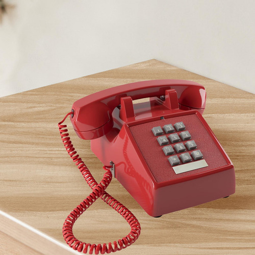 Ornamento De Mesa De Telefone Com Fio, Prático, Vermelho