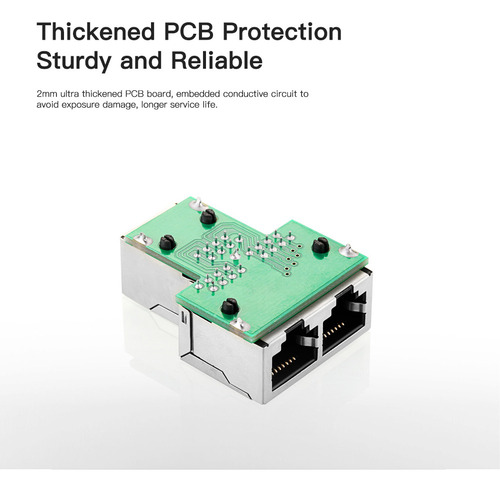 L Adaptador Divisor Rj45 De 1 A 2 Puertos Para Cables