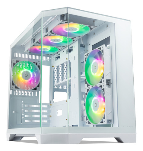 Gabinete Tecware Vx Trinity M-atx 6 Fans Rgb Doble Camara Wh