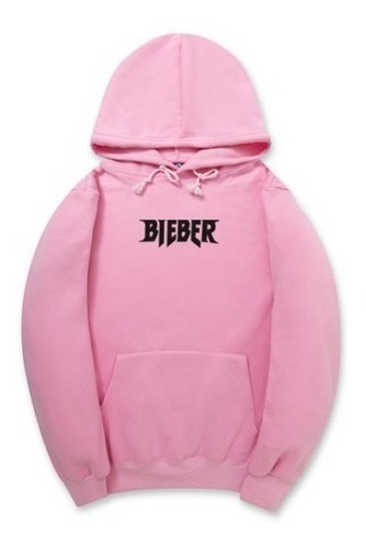 Blusa Moletom Justin Bieber Rosa Pink Canguru Capuz Unissex