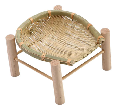 Cesta Tejida De Bambú, Bandeja Para 16cm Madera