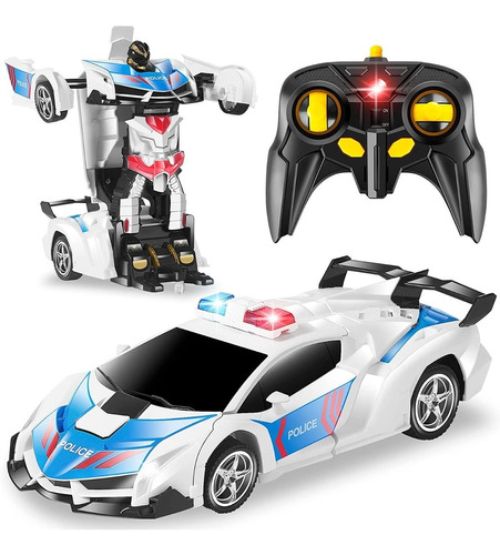 Control remoto vehículo Transforming Robot RC coche para niños uno de coche 2.4GHz 1:18 Escala 