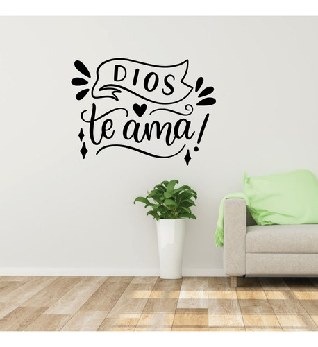 Vinilo Decorativo Pared Frase Cristiana Dios Te Ama