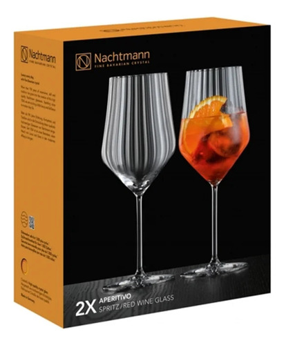 Set 2 Copas Cristal Nachtmann Spritz & Vino Tinto Aperitive Color Transparente