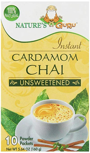 Guru De La Naturaleza Instantánea Cardamomo Chai, Sin Azúcar