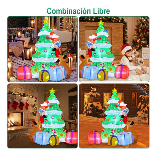 Árbol De Navidad Verde Decorativo Inflable Navideño De 2,1 M