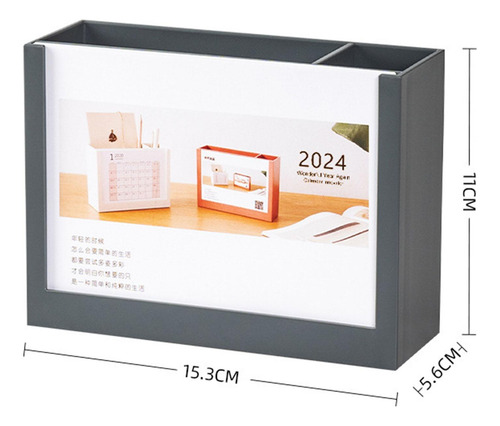 Portalápices De Escritorio, Calendario, Caja De Gris