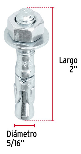 Taquete Arpon 5/16'' X 2'' 100 Piezas Fiero 46636