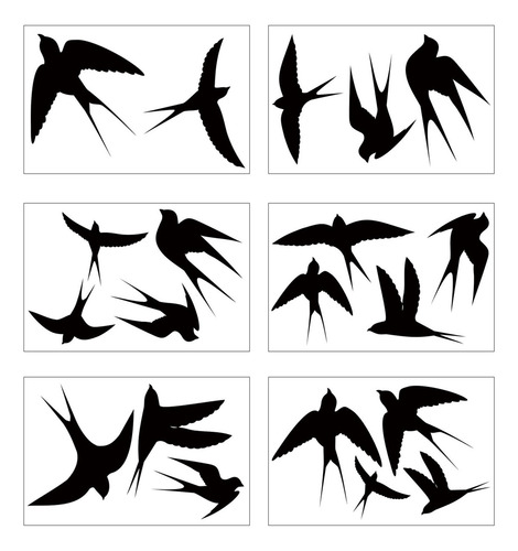 Pegatinas De Golondrina, 6 Hojas, 20 Piezas, Decoraciones