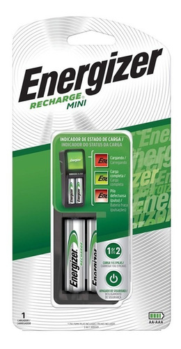 Cargador Energizer Mini Aa Aaa + 2 Pilas Recargables Aa Nox