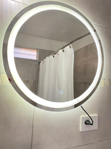 Espejo Con Luz Led Touch Para Baño 60 Cm De Diámetro