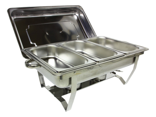 JMA Inox KL065-03-1 Rechaud 9 Litros 1/3 Panelas Banho Maria 3 Cubas Buffet