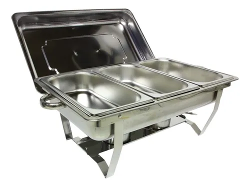comprar JMA Inox KL065-03-1 Rechaud 9 Litros 1u002F3 Panelas Banho Maria 3 Cubas Buffet