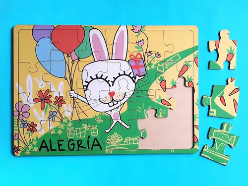 Imagen 7 de 10 de Rompecabezas Madera Didacticos Infantil Niños Alegria